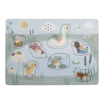 Little Dutch Drewniane puzzle dźwiękowe Little Goose FSC gąska