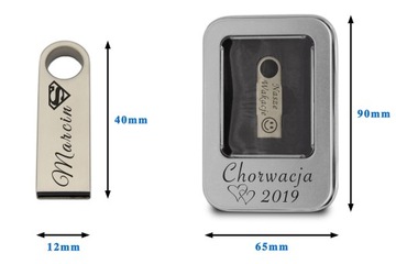 USB-накопитель 32 ГБ, серебряный брелок с БЕСПЛАТНОЙ ГРАВИРОВКОЙ
