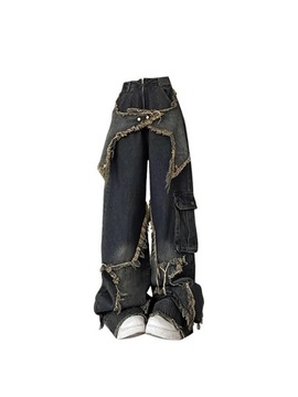 Женские винтажные джинсы-карго с высокой талией и звездами Baggy Ov