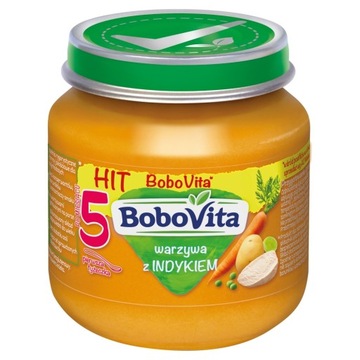 BOBOVITA Овощи с индейкой после 5 месяцев 125 г