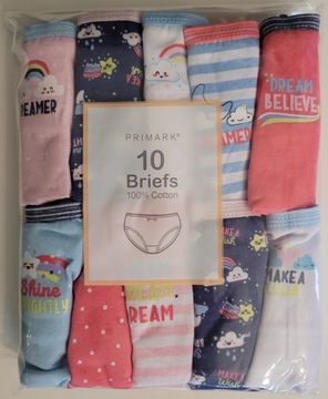 PRIMARK Трусики Трусики 10шт 122см 6-7л Комплект трусиков Cloud Rainbow 10x Розовый