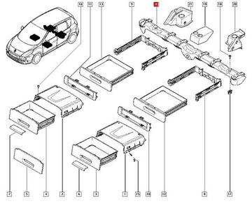 фото thumb №9, Каркас крепление сиденья зад renault scenic iii 749160002r