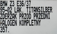 фото thumb №12, Bmw z3 e36/7 95-02 бампер перед передній протитуманна фара kompletny titansilber