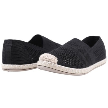 Espadryle damskie ażurowe wsuwane wkł. ekoskóra