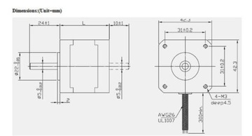 Шаговый двигатель NEMA 42HW40-0406 200 шагов/об