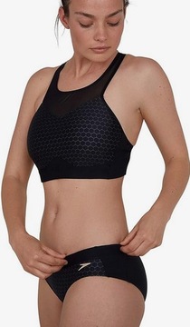 купальник-двойка Speedo с сетчатыми вставками, черный, размер D 42