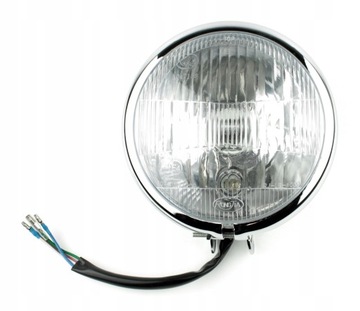 LAMPA MOTOCYKLOWA REFLEKTOR PRZÓD CHOPPER CHROM