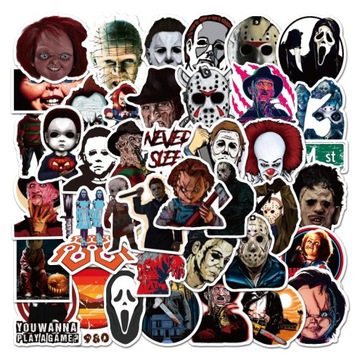 HORROR MIX NAKLEJKI WODOODPORNE STICKER BOMB 50szt