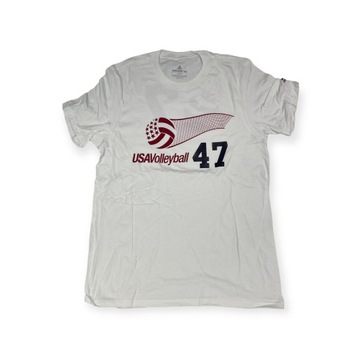 Adidas USA VOLLEYBALL 47 M белая мужская футболка