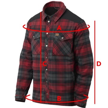 Мужская рубашка в клетку утепленная куртка WINTER WARDEN HELIKON Red XL
