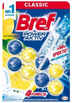 Туалетный кубик Bref Power Active Lemon 2х50г
