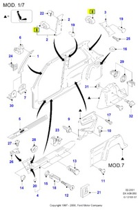 фото thumb №6, Клипса, обшивка стойка ford 1995-2002 dx оригинальный номер 1022396