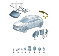 фото thumb №1, Стекло задняя с подогревом тонированная оригинальный номер vw t-roc 2ga845051pnvb