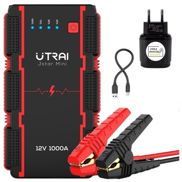 ПУСКОВОЕ УСТРОЙСТВО ДЛЯ АВТОМОБИЛЯ 12В 1000А POWERBANK + АКСЕССУАРЫ