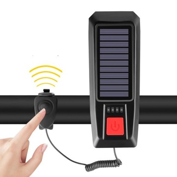 МОЩНЫЙ ВЕЛОСИПЕДНЫЙ ФОНАРЬ ПЕРЕДНИЙ ФОНАРЬ USB СОЛНЕЧНЫЙ ГРОМКИЙ ЗВОНОК 2024