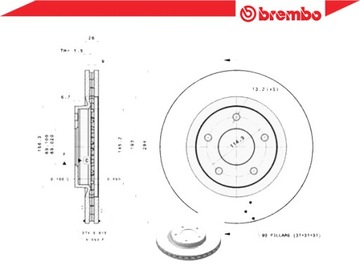 фото thumb №2, Brembo 09.a637.11 диск гальмівна