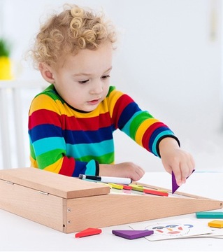 DREWNIANE PUZZLE UKŁADANKA MAGNETYCZNA MONTESSORI