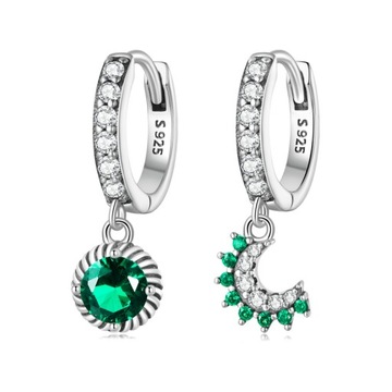 Серебряные серьги КРИСТАЛЛ СОЛНЦЕ И ЛУНА S925