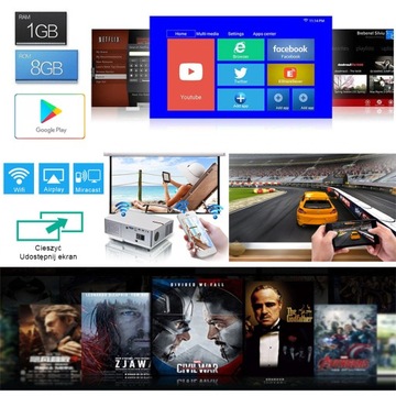 Проектор WIFI Проектор Android Bluetooth 1080p 4K