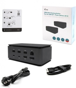 Док-станция USB4 Metal Dual 4K HDMI DP RJ-45 Thunderbolt 3 PD 80 Вт