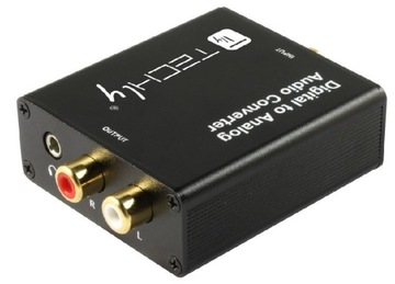 Коаксиальный ЦАП Techly Toslink в аналоговый RCA L/R и 3,5 мм