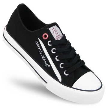 КРОССОВКИ, женские классические низкие кеды, черные CROSS JEANS LL2R4101C 37