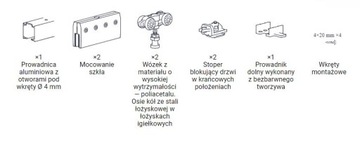 G80 Система для раздвижных стеклянных дверей. 170 см