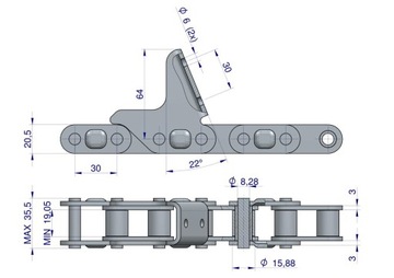 Цепь для кукурузы CA627x76A Geringhoff WARYŃSKI