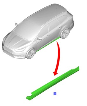 фото thumb №1, Накладка планки порогової lh ford focus mk3 2011-