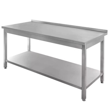 STÓŁ GASTRONOMICZNY z PÓŁKĄ roboczy ze stali nierdzewnej 180x70 cm SPAWANY