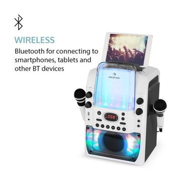 ZESTAW DO KARAOKE AUNA GŁOŚNIK 5W BLUETOOTH ODTWARZACZ CD 2X MIKROFON LED