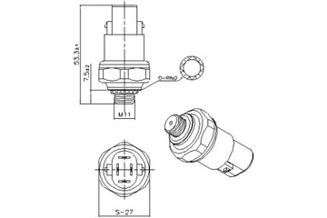 фото thumb №12, Выключатель давлений кондиционера подходит для: lexus is i, is sportcross