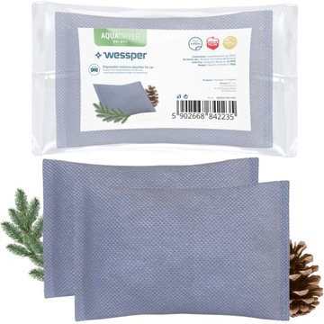 2x АВТОМОБИЛЬНЫЙ ПОГЛОЩАТЕЛЬ ВЛАГИ WESSPER AQUADRYER 250G