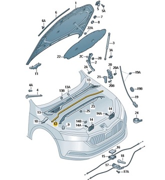 фото thumb №1, Новая прокладка подкапотное пространство pod капот skoda octavia iv 4 5e3823723