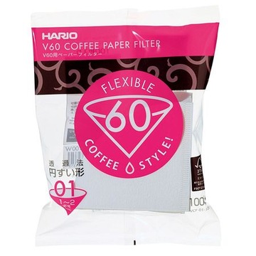 HARIO БУМАЖНЫЕ ФИЛЬТРЫ КАПЕЛЬНЫЕ V60-01 100шт Белый