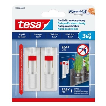 Гвозди самоклеящиеся tesa, регулируемые для плитки и металла, 2 шт по 3 кг.