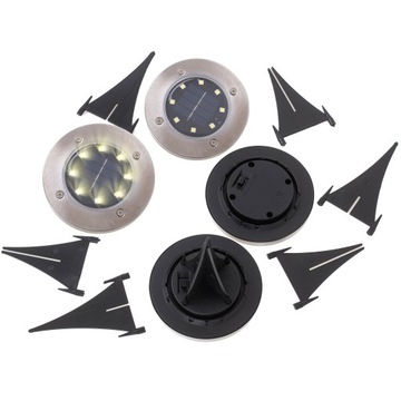 Садовые наземные солнечные светильники, 8LED, 4 шт. теплый белый