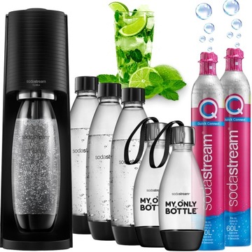 САТУРАТОР SODASTREAM TERRA СИФОН ДЛЯ ВОДЫ | 3 БУТЫЛКИ 1 Л + 2 0,5 Л + 2 КАРТРИДЖА
