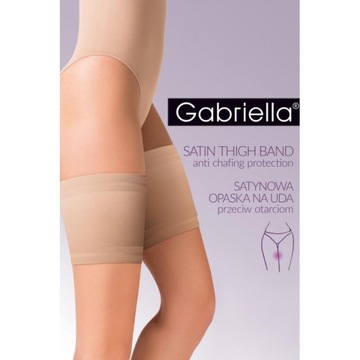 Черный атласный ободок на бедро Gabriella Nero 5/6