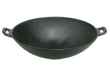 WOK PATELNIA ŻELIWNA 31cm Pokrywą INDUKCJA GAZ
