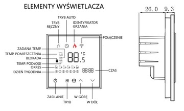 WIFI КОМНАТНЫЙ КОНТРОЛЛЕР В СТЕКЛЯННОЙ РАМКЕ TUYA