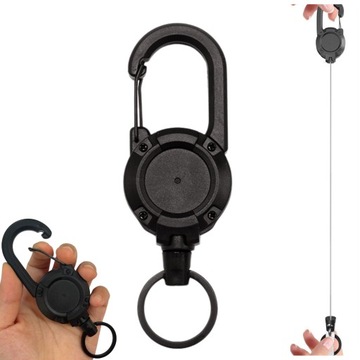 RETRAKTOR HEAVY DUTY стальной трос в свернутом виде для ключей, бейджа, брелка