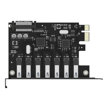 Суперскоростная 7-портовая карта USB 3.0 PCI-E Express с 15-контактным разъемом питания SATA