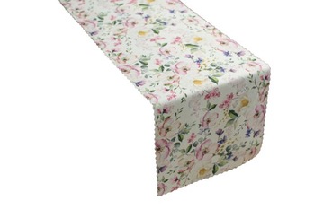 Bieżnik plamoodporny na stół w kwiaty 60X140
