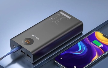 ROMOSS POWERFUL POWERBANK ДЛЯ ТЕЛЕФОНА 30000 МАЧ, 2X USB-A, USB-C, QC PD, 30 Вт, кабель