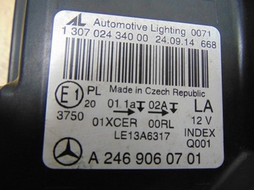 фото thumb №16, Лампа ліва перед mercedes w246 a2469060701 європа