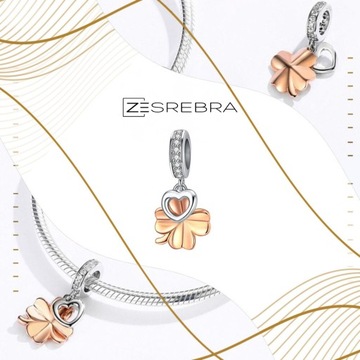 ПОДВЕСКИ золото CLOVER серебро 925 кулон S925 позолоченные цирконы бусины