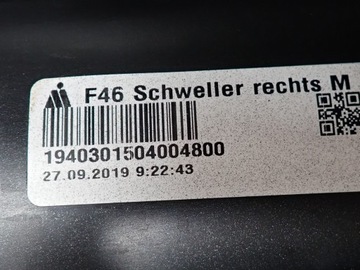 фото thumb №8, Планка порога пороговая европа правая bmw f46 gran tourer м-пакет 19r