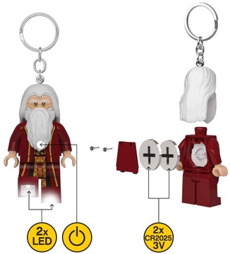 LEGO ГАРРИ ПОТТЕР — БРЕЛОК С ФАКЕЛОМ — ФИГУРКА ДАМБЛДОРА 2xLED — LGL-KE197H