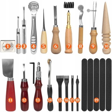 Narzędzie Do RĘKODZIEŁA Skórzane KIT x18